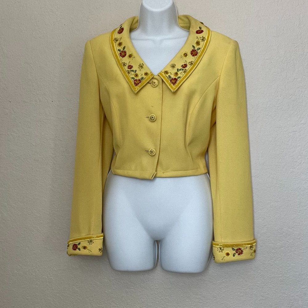 Yellow Cropped Blazer